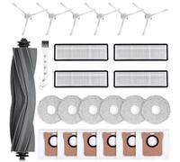 Kit d'accessoires de 18 pièces pour aspirateur robot Dreametech L10s Ultra / L10 Ultra - Pièces de rechange comprenant 1 brosse principale, 4 filtres HEPA, 6 brosses latérales, 6 serpillères et 1