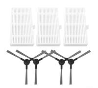 Kit d'accessoires de brosse latérale filtrante pour Cecotec pour robot aspirateur pour Conga 999 pour X-Treme, filtres HEPA et brosses latérales (A)