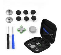 Kit d'accessoires de contrôleur pour PS4 pour Xbox One 12 en 1 Boutons de Capuchon de bâton de Pouce Rondes Kit de pièces de Rechange de contrôleur de Base magnétique pour PS4 pour Manette Xbox One