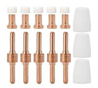 Kit d'accessoires de découpe plasma 18 pièces pour torches plasma PT-31 LGK-40 CUT40 compatibles avec électrodes, buses, anneaux à gaz