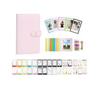 Kit d'accessoires de film instantané pour Instax Mini LiPlay 12 11 9 8+ 8 evo 99 SE 40 90 70 50S 26 25 7S avec album/film autocollants/cadres photo magnétiques/cadre suspendu (rose fleur)