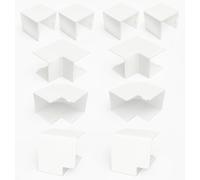 Kit d'accessoires de goulotte de câbles 40 x 40 mm, 10 pièces, coins intérieurs et extérieurs, angles plats et embouts, blanc, raccords de canal d'installation électrique