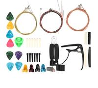 Kit d'Accessoires de Guitare Comprend Changement de Cordes Capo Médiator Celluloïd Clip Écrou Inférieur Supérieur