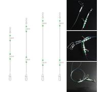 Kit d'accessoires de pêche en plusieurs parties comprenant des perles et des connecteurs brillants dans le noir pour une installation de ligne de 80 cm à 170 cm avec action de roulement fluide (150 cm