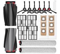 Kit d'accessoires de pièces de rechange compatible avec aspirateur robot Eufy E25 Omni / E28 Omni Ensemble d'accessoires : 2 brosses principales, 2 balais à roulettes, 4 filtres, 6 brosses latérales