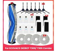Kit D'Accessoires de Pièces de Rechange pour Aspirateur Robot pour Ecovacs DEEBOT T30S/T30S Combo Filtres de Brosse