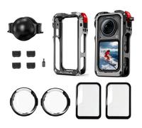 Kit d'accessoires de protection 6 en 1 pour Insta 360 X6 UMetal Cage/verre optique Lentilles Couvercle, Silicone Lentilles Couvercle- Lot de 2 protecteurs d'écran en verre trempé pour Insta360 X6