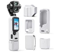 Kit d'accessoires de protection en silicone pour DJI Osmo Pocket 4 Pro - Étui intégral pour appareil photo, capuchon d'objectif, couvercle de télécommande, manchon de batterie, protecteur d'écran en
