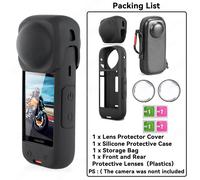 Kit d'accessoires de protection pour caméra Insta360 X4, protection d'objectif/couvercle de protection en Silicone/protecteurs d'écran/étui pour appareil photo Insta 360 X4-KIT G
