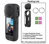 Kit d'accessoires de protection pour caméra Insta360 X4, protection d'objectif/couvercle de protection en Silicone/protecteurs d'écran/étui pour appareil photo Insta 360 X4-KIT D