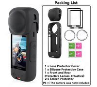 Kit d'accessoires de protection pour caméra Insta360 X4, protection d'objectif/couvercle de protection en Silicone/protecteurs d'écran/étui pour appareil photo Insta 360 X4-KIT E