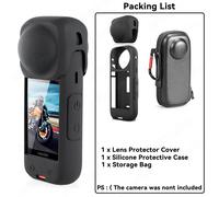 Kit d'accessoires de protection pour caméra Insta360 X4, protection d'objectif/couvercle de protection en Silicone/protecteurs d'écran/étui pour appareil photo Insta 360 X4-KIT C