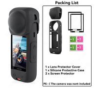 Kit d'accessoires de protection pour caméra Insta360 X4, protection d'objectif/couvercle de protection en Silicone/protecteurs d'écran/étui pour appareil photo Insta 360 X4-KIT B