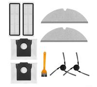 Kit d'accessoires de rechange avec filtres, serpillères, brosses latérales et sacs à poussière compatible avec aspirateur robot Dreame D20 Plus