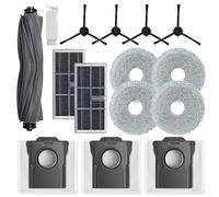Kit d'accessoires de rechange compatible avec aspirateur robot Dreame L10s Ultra Gen 2 / L10s Pro Ultra Heat / X30 Ultra, comprend 1 brosse en caoutchouc + 4 brosses latérales + 2 filtres + 4