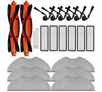 Kit d'accessoires de rechange compatible avec aspirateur robot Xiaomi S40, OV81, accessoires, comprend 2 brosses principales, 6 brosses latérales, 6 filtres HEPA, 6 serpillères