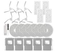Kit d'accessoires de rechange compatible avec DJI ROMO P, ROMO A, ROMO S : 3 paires de brosses latérales, 4 filtres HEPA, 6 serpillères, 5 sacs à poussière, pièces de rechange pour aspirateur robot