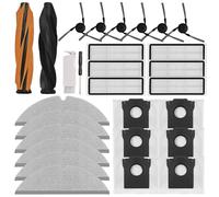Kit d'accessoires de rechange compatible avec Dreame D20 Pro Plus, accessoires pour robot aspirateur, pièces de rechange, 1 brosse principale duo, 6 brosses latérales, 6 filtres HEPA, 6 chiffons et 6
