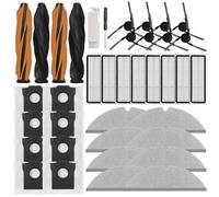 Kit d'accessoires de rechange compatible avec Dreame D20 Pro Plus, accessoires pour robot aspirateur, pièces de rechange, 2 brosses principales duo, 8 brosses latérales, 8 filtres HEPA, 8 chiffons et
