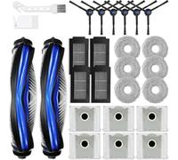Kit d'accessoires de rechange compatible avec Ecovacs Deebot T50 Pro Omni/T50 Omni Aspirateur Robot Pièces 2 brosses principales, 6 brosses latérales, 4 filtres HEPA, 4 chiffons serpillères, 8 sacs à