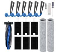Kit d'accessoires de rechange compatible avec l'aspirateur robot sans sac Ecovacs DEEBOT X12 OmniCyclone, pièces de rechange : 1 brosse principale, 6 brosses latérales, 6 filtres HEPA, 2 balais à