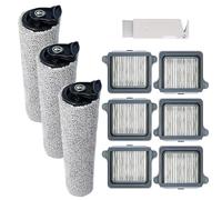 Kit d'accessoires de rechange compatible avec l'aspirateur sec et humide à fil Tineco Floor One S5 Steam/iFLOOR 5 Steam, comprend 3 rouleaux brosses + 6 filtres