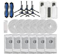 Kit d'accessoires de rechange, compatible avec le mini aspirateur robot ECOVACS Deebot, comprend 2 brosses principales, 6 brosses latérales, 6 filtres HEPA, 6 serpillères et 6 sacs à poussière