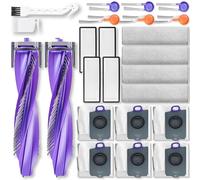Kit d'accessoires de rechange compatible avec le robot aspirateur NARWAL Flow - 2 brosses principales, 4 chiffons de nettoyage, 4 filtres HEPA, 6 sacs à poussière, 6 brosses latérales