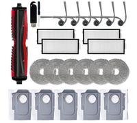 Kit d'accessoires de rechange compatible avec les robots aspirateurs Roborock Saros Z70, y compris 1 brosse principale + 6 brosses latérales + 4 filtres HEPA + 6 tampons de nettoyage + 5 sacs à