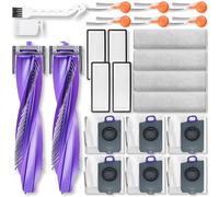 Kit d'accessoires de rechange compatible avec NARWAL Flow 2 Robot Aspirateur Pièces 1 Brosse principale 2 Track Mop Chiffon 2 Filtres HEPA 6 Sacs à poussière 6 Brosses latérales