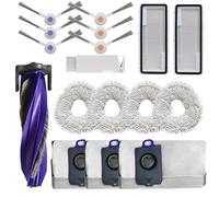 Kit d'accessoires de rechange compatible avec Narwal Freo Z Ultra, comprend 1 brosse principale + 6 brosses latérales + 2 filtres HEPA + 4 serpillères + 3 sacs à poussière