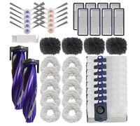 Kit d'accessoires de rechange compatible avec Narwal Freo Z Ultra, comprend 2 brosses principales + 10 brosses latérales + 8 filtres HEPA + 10 serpillères + 8 sacs à poussière + 4 chiffons de plinthe