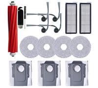 Kit d'accessoires de rechange compatible avec robot aspirateur Roborock QV 35A, QV 35S, QR 798, QR 598, comprend 1 brosse principale + 4 brosses latérales + 2 filtres + 4 tampons + 3 sacs à poussière