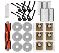 Kit d'accessoires de rechange compatible avec Xiaomi Robot Vacuum 5, 5 Pro, pièces de rechange, comprend 1 brosse Mian, 6 brosses latérales, 6 filtres HEPA, 6 serpillères, 6 sacs à poussière