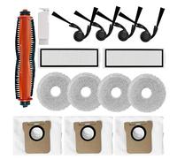 Kit d'accessoires de rechange compatible avec Xiaomi Robot Vacuum 5, 5 Pro, pièces de rechange, comprend 1 brosse anti-enchevêtrement, 4 brosses latérales, 2 filtres HEPA, 4 serpillères, 3 sacs à