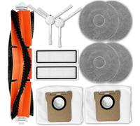 Kit d'accessoires de rechange compatibles avec Xiaomi X20 Max, Pro, Plus, X10 Plus - Pièces de robot aspirateur : 1 brosse principale, 2 brosses latérales, 2 filtres HEPA, 4 chiffons