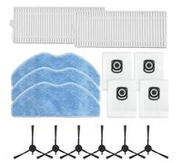 Kit d'accessoires de rechange de 15 pièces pour aspirateurs robot pour Tefal pour X-plorer Series 75 S+ RG8597W, comprend 2 filtres HEPA, 3 chiffons, 4 sacs à poussière, 6 brosses latérales (A)