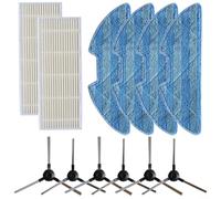 Kit d'accessoires de rechange pour aspirateur ICLEBO pour G5 pour Kitfort KT-552 МТ-566 Pièces de rechange, 2 filtres, 4 serpillères, 6 brosses latérales