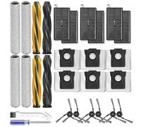 Kit d'accessoires de rechange pour aspirateur robot Dreame Aqua10 Ultra Roller 4 brosses principales, 4 essuie-rouleaux, 6 filtres, 6 brosses latérales, 6 sacs à poussière, brosse de nettoyage