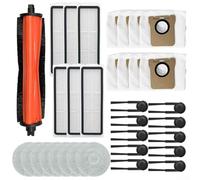 Kit d'accessoires de rechange pour aspirateur robot Mijia M40S OV31CN comprenant une brosse anti-rouleau, plusieurs chiffons de balai, filtres, sacs à poussière et brosses latérales pour une