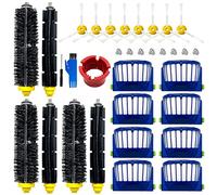 Kit d'accessoires de rechange pour iRobot Roomba 600 Series 694 675 692 695 677 671 655 645 690 680 660 650 620 614 & 500 Series 595 585 564 Robot 3 poils et 3 brosses batteuses 8 filtres 8 brosses
