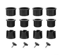 Kit d'accessoires de rechange pour pied de parasol - Kit de housses à œillets pour poteaux de 18 à 32 mm - Plastique polyéthylène haute densité - Stabilisateur - Noir (16 pièces)