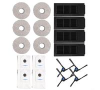 Kit d'accessoires de rechange pour robot aspirateur pour Deebot X2, X2 Omin, X2 Pro, DEX86, 4 brosses latérales, 4 filtres HEPA, 6 chiffons serpillères, 4 sacs à poussière