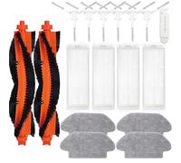 Kit d'accessoires de rechange pour Xiaomi Robot Vacuum-Mop 2S / Xiaomi Robot Vacuum S12, 2 brosses principales, 6 brosses latérales, 4 filtres, 4 serpillières