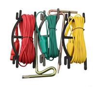 Kit d'accessoires de résistance à la terre numérique, avec 3 câbles de test à code couleur et 2 tiges de terre supplémentaires pour des mesures précises dans les applications d'électricité, de chemin