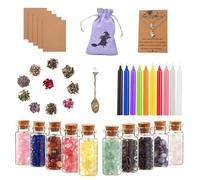 Kit d'accessoires de sorcellerie, cadeaux Witchy pour Magie | La boîte de sorcière contient des herbes séchées, des pots en , des bougies colorées, du parchemin