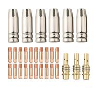 Kit d'accessoires de soudage 29 pièces pour torche Ak15 Mb15 avec buses de gaz en cuivre diffuseurs et embouts de contact pour soudeur Mig Pièces de réparation de taille standard (1,0 mm)