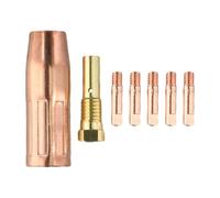 Kit d'accessoires de soudage MIG avec 7 embouts de buse sans air en laiton pour chalumeau de soudure sans gaz compatible avec FC90 80GL Easy Weld 261308 306 (0,6 mm)