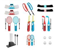 Kit d'accessoires de sport pour Nintendo Switch - 20 en 1 Kit d'accessoire pour Switch OLED Game Poignée d'escrime, Raquette de badminton, Poignée de bowling, Casquette à bascule