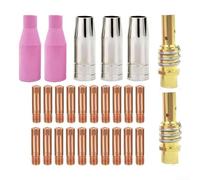 Kit d'accessoires de torche de soudage 27 pièces pour MIG MAG pour MB15 pour 15AK 14AK Embouts de contact Buses à gaz Supports de pointes de contact compatibles avec MIG200 MIG250 MT2000 HBM1200